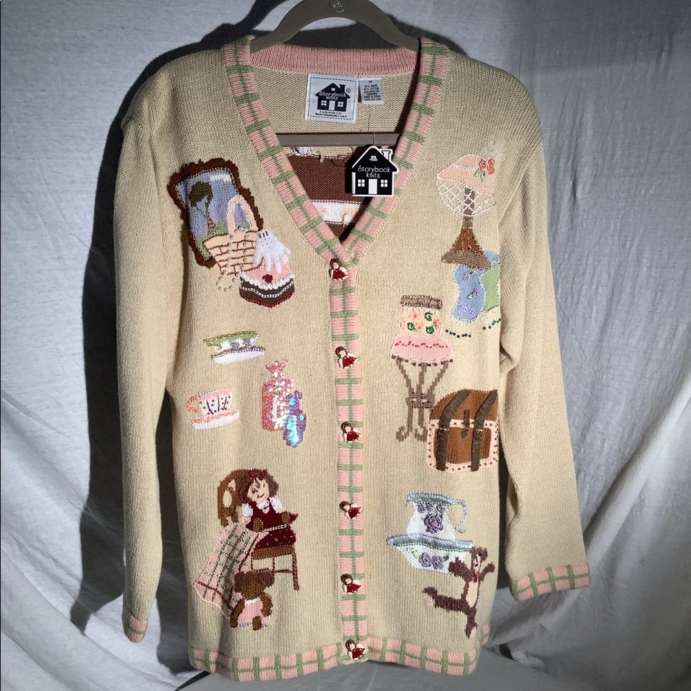 Storybook knits titled Antiquing.